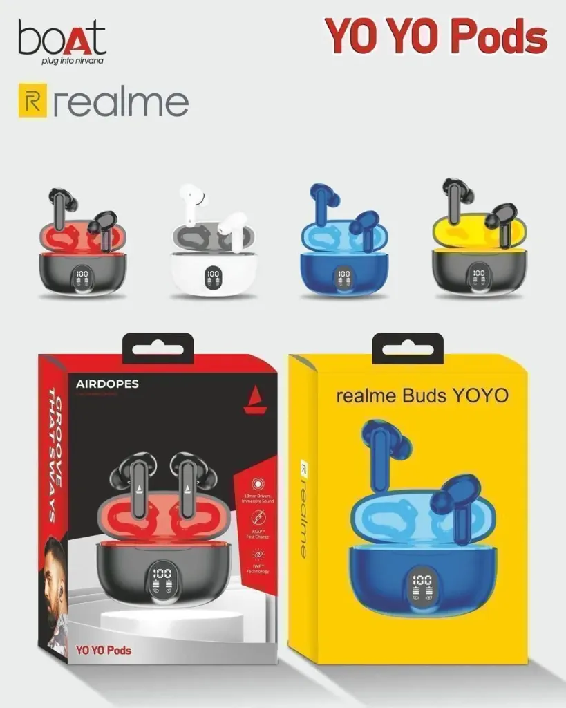 Boat/ Realme/ One+/ Noise YO YO pods wireless earbuds