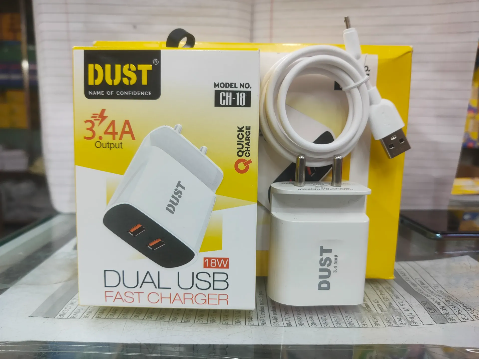 DUST CH-18/ 3.4A/18W/V8 Doul USB Charger
