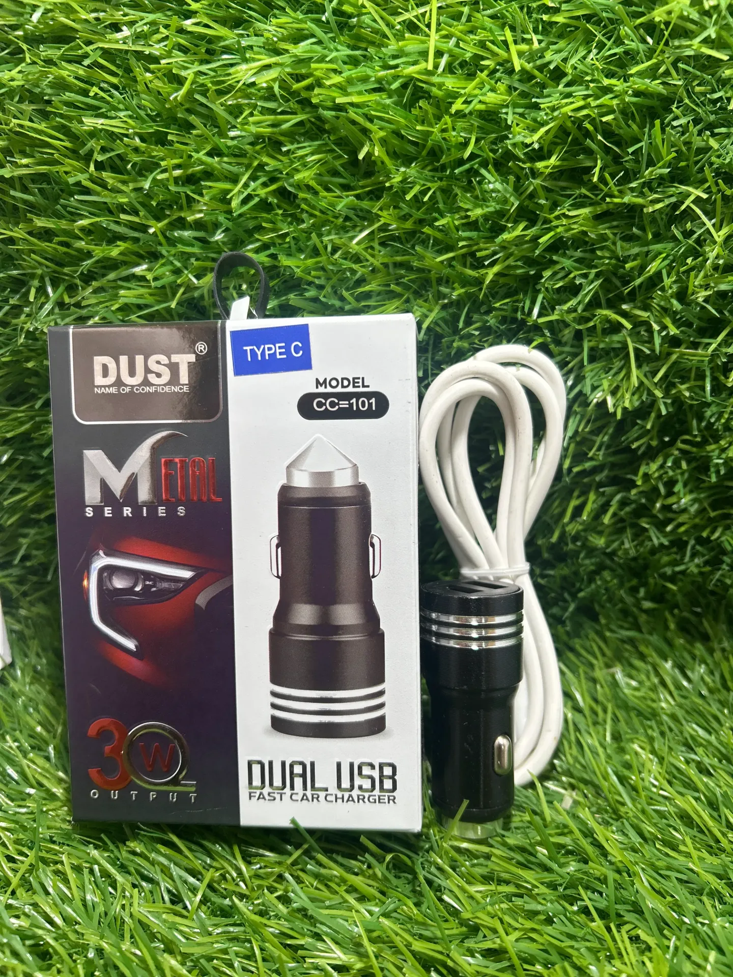 DUST CC-101/30W Matel TYPE C DUAL USB-A Car Charger