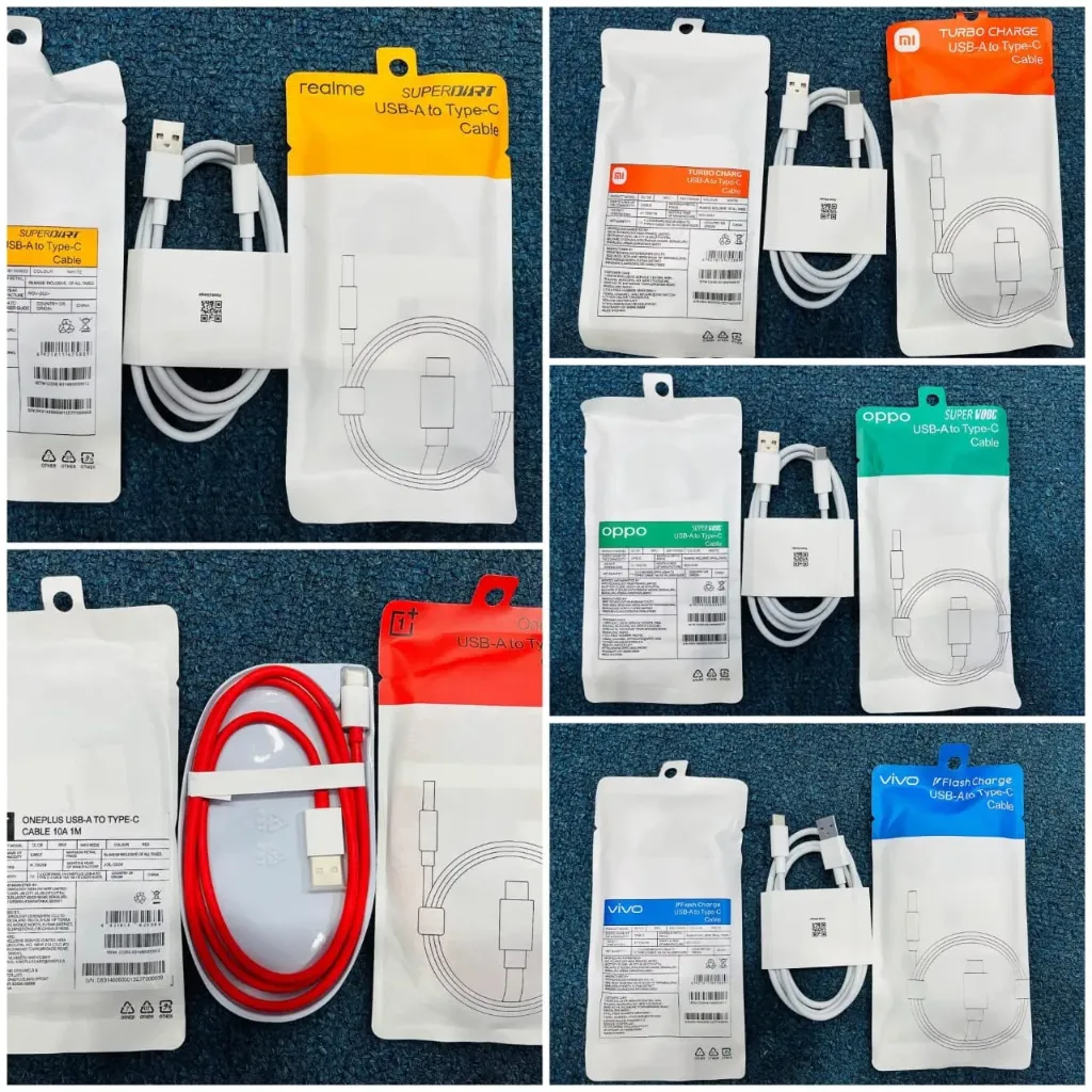 Oppo Vivo Realme 6A Type C cable pouch packing