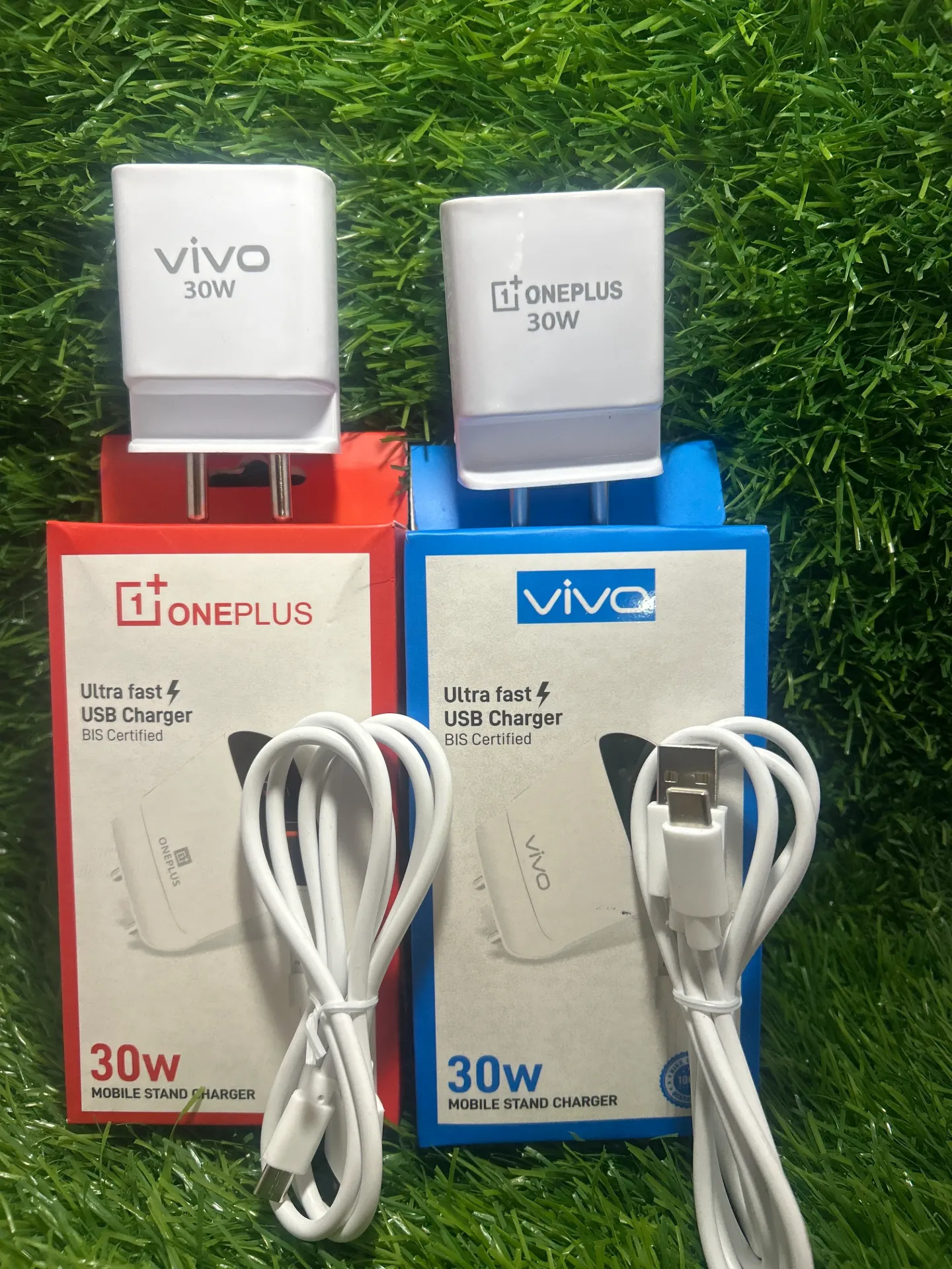 Oppo,Vivo,Mi, One+ 30W/ Doul USB Type C Charger with Cable (Oppo)