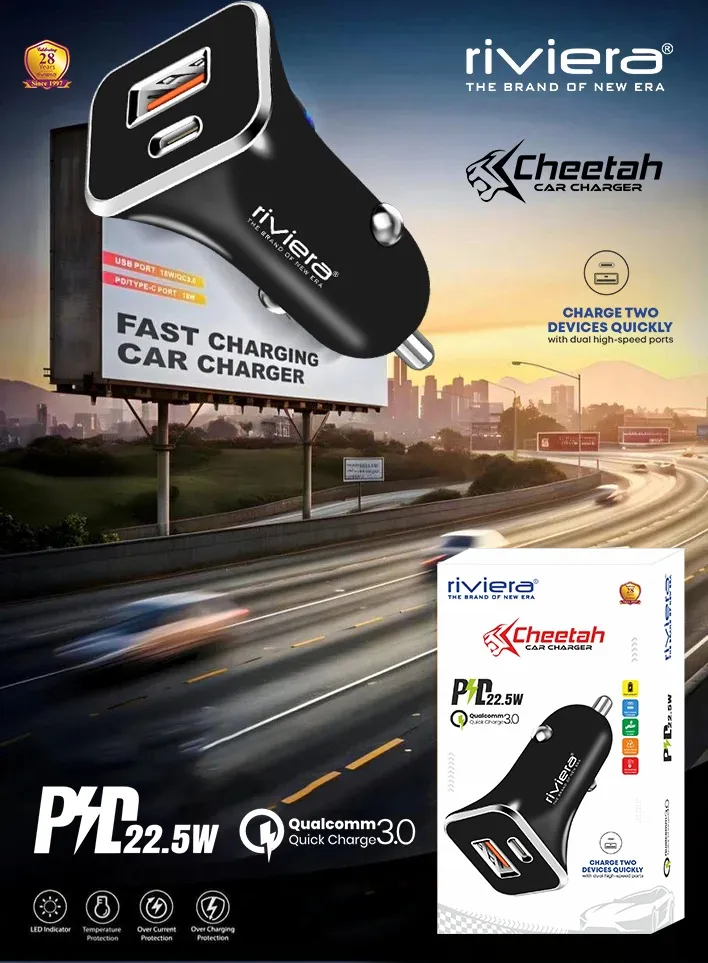 Riviera Cheetah PD Type C Car Charger