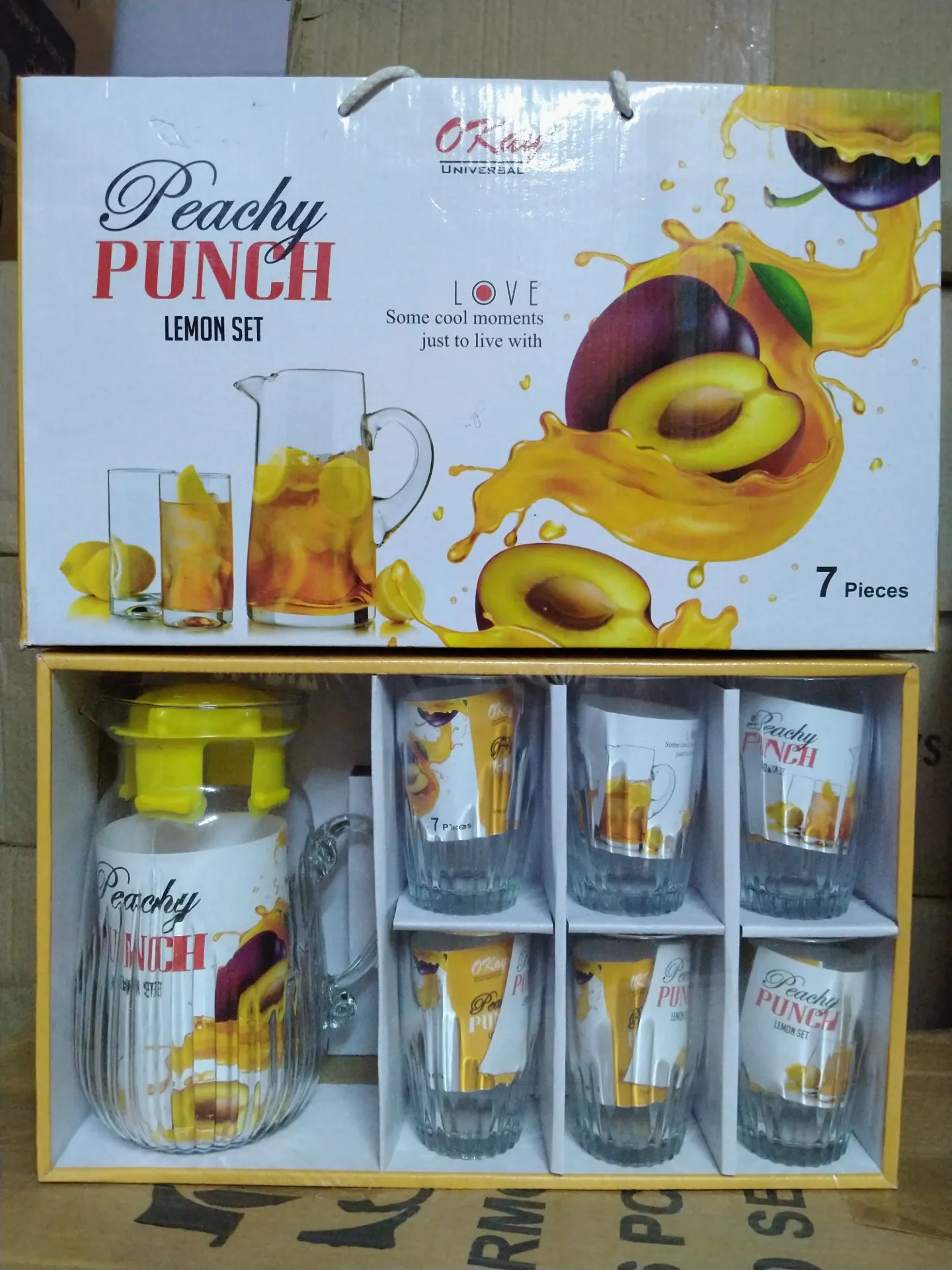 PUNCH LEMON SET HD (1+6) 1 jug+6 gilas