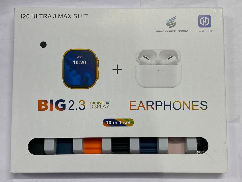 i20 Ultra 3 Max Suit Smart Watch With Free Earbuds
